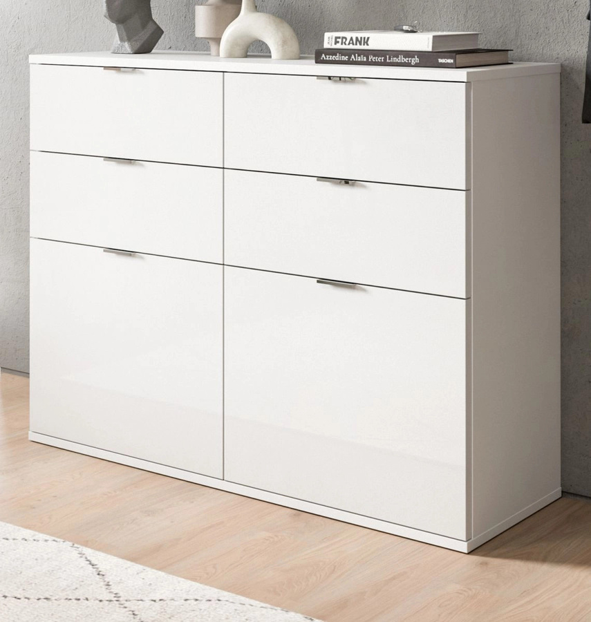 Inn.Furn Kommode SystemX in Weiß Hochglanz, Breite: 110 cm - Bild 1