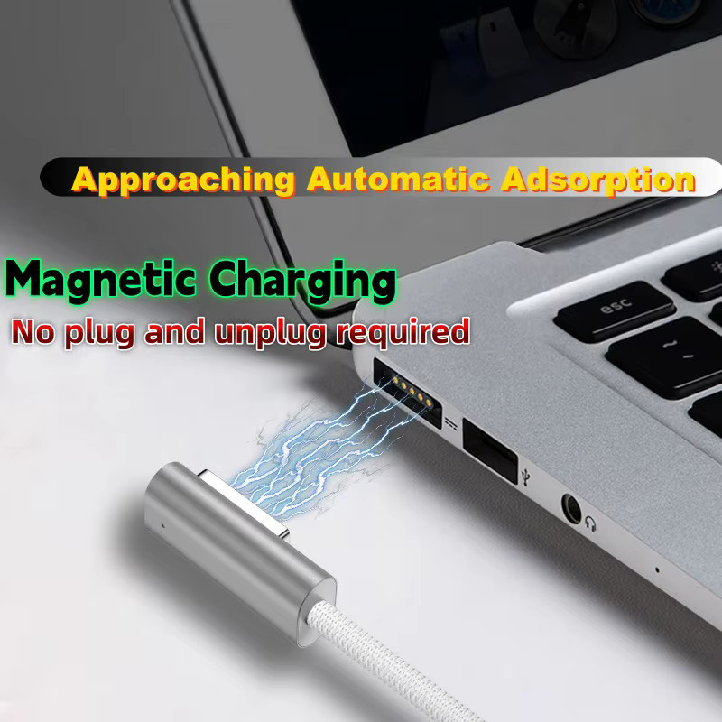 VRG USB-C auf MagSafe 1/2 Magnetischer Ladeadapter mit 100 W PD Schnellladefunktion, 1,8 m Kabellänge für MacBook und USB-C Geräte - Bild 3