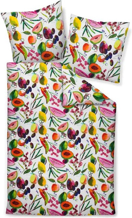 Janine Unisex Wendebettwäsche aus Mako-Satin in Multicolour, B/H: 135 x 200 cm