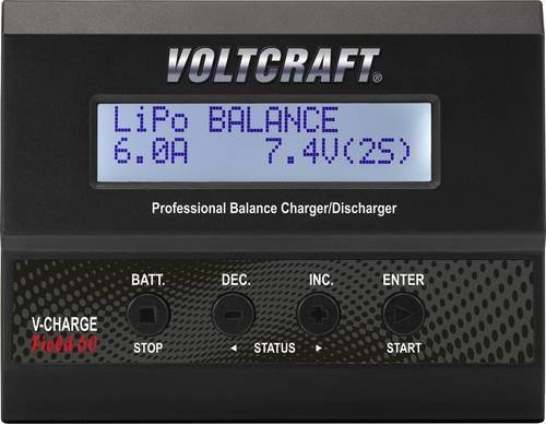 Voltcraft V-Charge 60 DC Modellbau-Multifunktionsladegerät in Schwarz, 12V 6A für LiPo, LiIon, LiFePO, LiHV, NiCd, NiMH und Blei - Bild 1