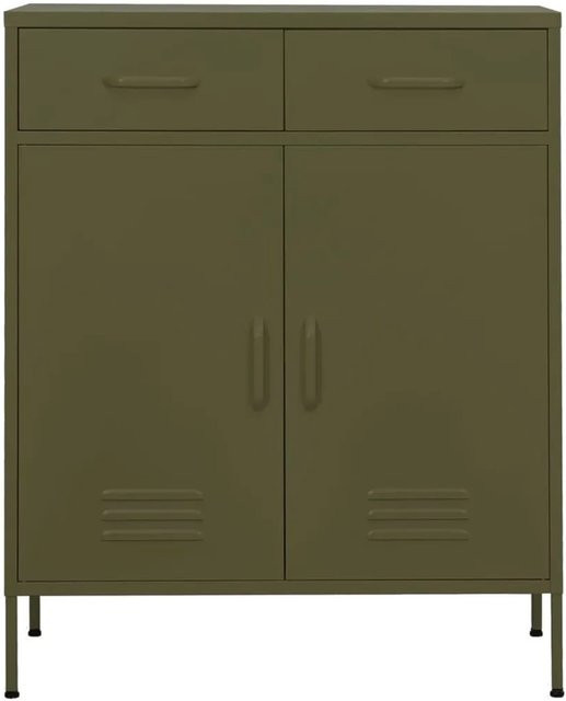 vidaXL Lagerschrank aus Stahl in Olivgrün mit Türen und Schubladen B/T/H: 80 x 35 x 101,5 cm - Bild 1