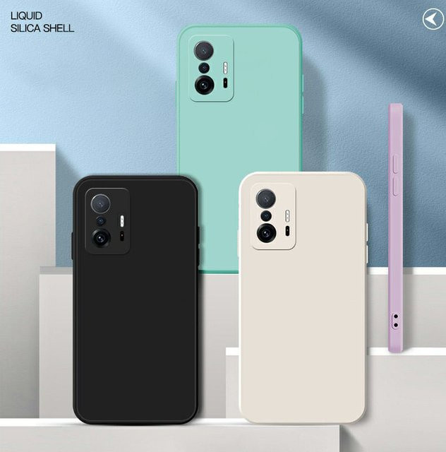 Silikon Schutzhülle mit Flüssigkeitseffekt für Xiaomi Mi 11T und Xiaomi 11T Pro 5G in Schwarz - Bild 1