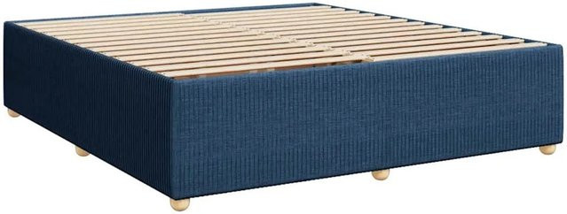 vidaXL Bettgestell aus Kiefernholz und Stoff in Blau B/T/H: 180 x 200 x 46 cm - Bild 1