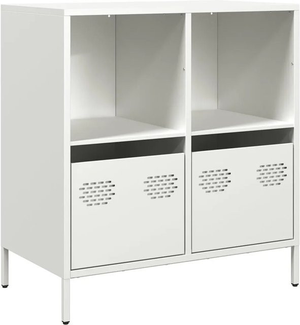 vidaXL Sideboard aus kaltgewalztem Stahl in Weiß, B/T/H: 68 x 39 x 73,5 cm - Bild 1