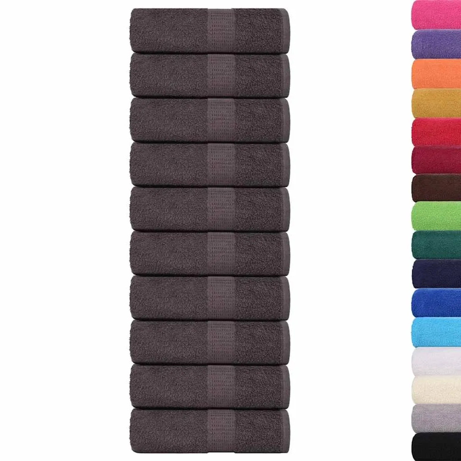 vidaXL Waschhandtücher FROGN, 10er Set, Anthrazit, 100% Baumwolle, B/H: 30 x 30 cm - Bild 2