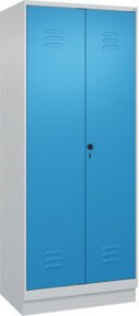 C+P Putzmittel-Spind Classic PLUS mit Sockel, 2 Abteile, grau/blau, H x B x T: 195 x 80 x 50 cm, mit Sicherheits-Drehriegel und Einbrennbeschichtung - Bild 1