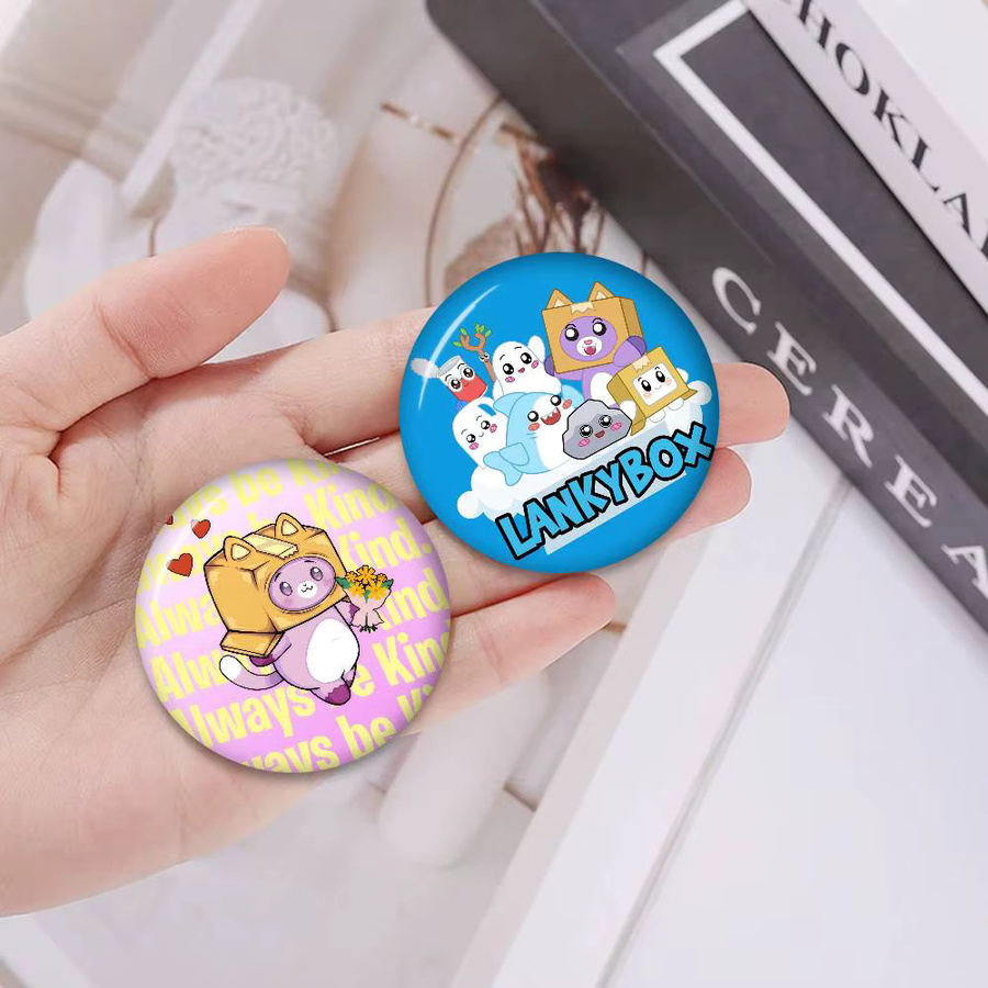 Kayou Knopfpins, Anime Lankybox-Logo, 32/44/58 mm - Bild 2