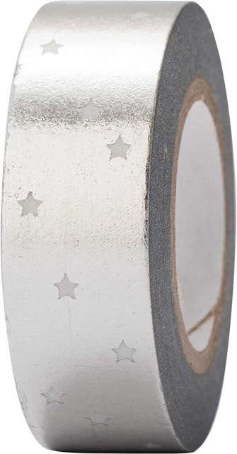 Rico Design Paper Poetry Washi Tape Sterne Silber Hot Foil Breite: 1,5 cm, Länge: 10 m - Bild 1