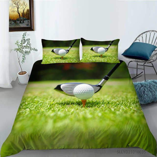 Your Warm Home Golf Bettwäsche-Set für Kinder mit Motiv Ballspiele, Grün und Blau, Polyester, B/H: 135 x 200 cm, 2-teilig - Bild 1