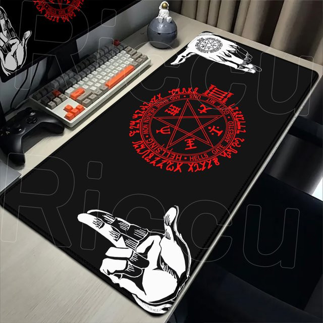 Riccu Gaming Mauspad Hellsing Alucard XXL Anime Schreibtischunterlage Schwarz - Bild 1