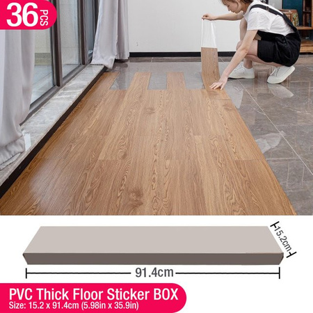 XBLOOM 36 Stück selbstklebende Boden- und Wandaufkleber in Holzmaserung, modern, braun, wasserdicht aus PVC