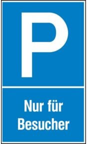 SafetyMarking Parkplatzschild Nur für Besucher aus Aluminium in Blau, B: 40 cm, H: 60 cm - Bild 1