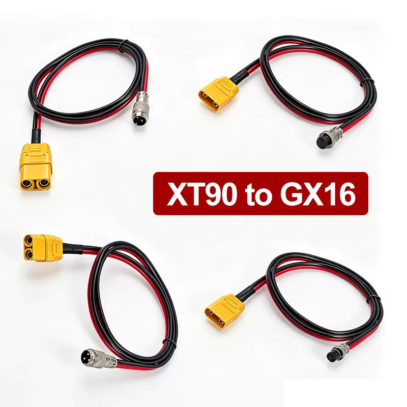 DIVEDEER Akku-Ladekabel GX16 auf XT90 in Gelb für Elektrofahrzeuge und Modellflugzeuge - Bild 3
