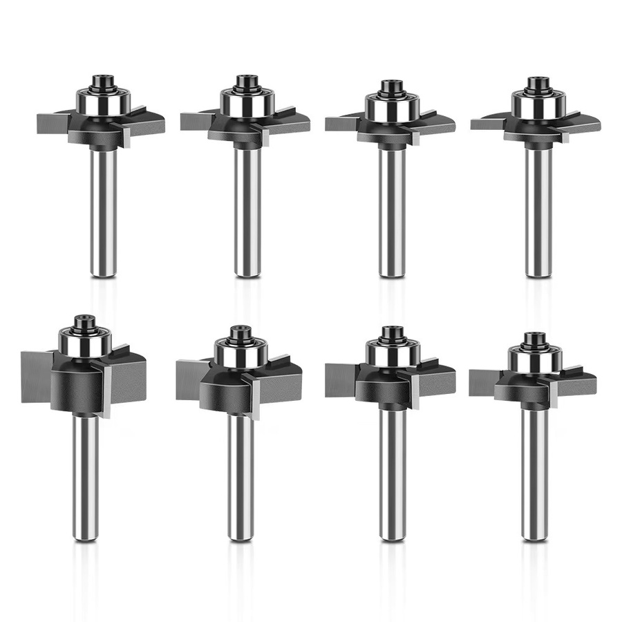 JGZUI Schaftfräser mit drei Schneidklingen für T-Nuten und Zapfenschlitze, 6 mm Durchmesser, 1/4 Zoll Schaft, Farbe: Silber - Bild 3