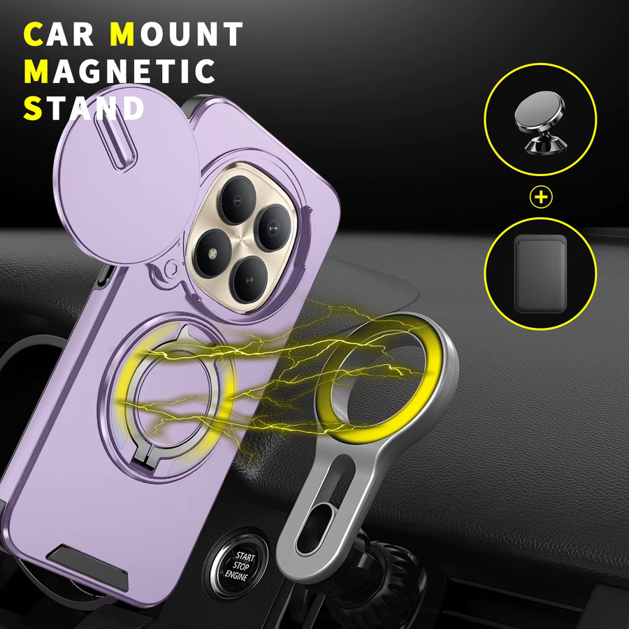 Xiaomi Magnetische Drehbare Handyhülle mit Schiebefenster und Sturzschutz für Redmi Note 15 14 13 Pro Plus 14s in Pink oder Purple - Bild 6