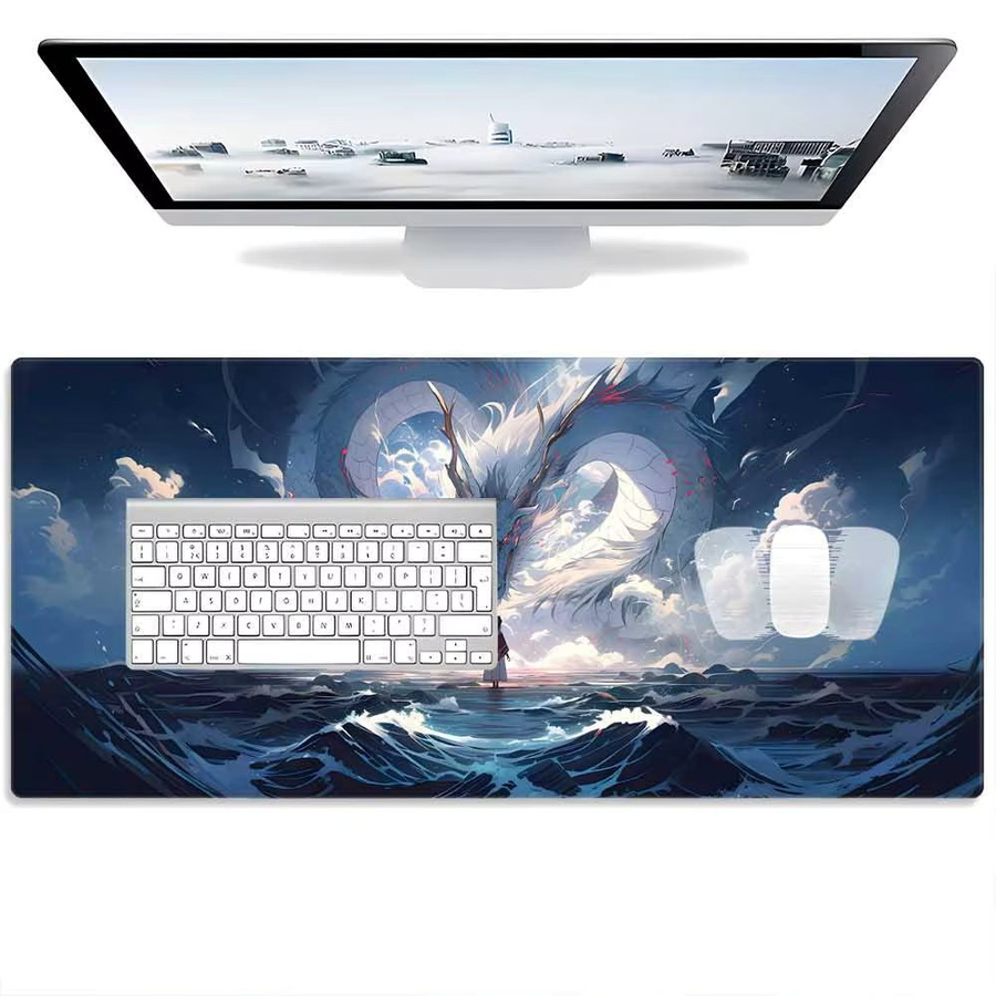 Mairuige Schreibtischunterlage mit Drachen-Design, minimalistisches großes Mauspad für Tastatur und Maus - Bild 2