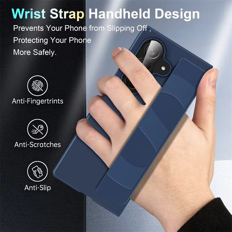 Stoßfeste und ultradünne Handyhülle mit elastischem Armband für Samsung Galaxy Z Fold und S-Serie in Transparent - Bild 2