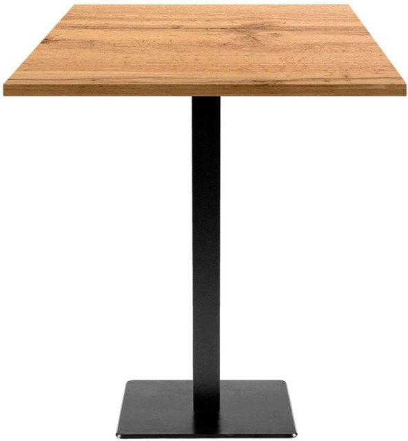 RestooTab Stehtisch Milan quadratisch in Eiche mit schwarzem Gestell, B/T/H: 70 x 70 x 113 cm - Bild 1