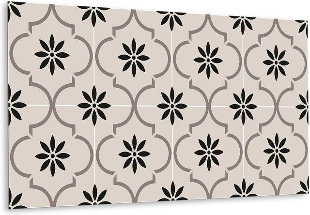 Tulup Wandpaneel mit arabischem Blumenmuster aus PVC in Beige und Multicolour, B: 100 cm, H: 50 cm - Bild 1