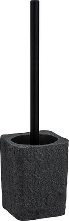 Wenko WC-Garnitur Villata aus Polyresin in Anthrazit Grau, H x B x T: 37 x 11,2 x 10 cm