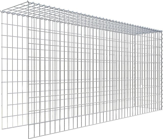 Gabiona Gabione-Anbaukorb Typ 4 in Silbergrau mit Drahtgitter aus Stahl, B/T/H: 200 x 100 x 40 cm - Bild 1