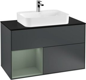 V&B Waschtischunterschrank Finion 100 mit Wandbeleuchtung, lackiert, B/T/H: 100 x 50,1 x 50,1 cm - Bild 1