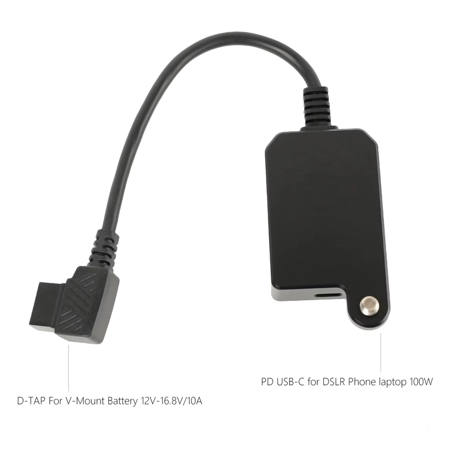 Probty D-TAP V-Mount/V-Lock Akku zu PD 100W bidirektionales Lade- und Entlademodul USB-Stromadapter für Monitor und Kamera, Schwarz - Bild 2