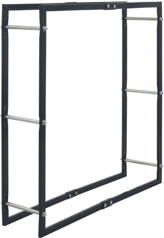 Vidaxl Brennholzregal aus Stahl in Schwarz, B/T/H: 100 x 25 x 100 cm - Bild 1