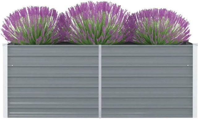 DELUKE Hochbeet OSKAR aus verzinktem Stahl in Grau, B/T/H: 160 x 80 x 45 cm - Bild 1