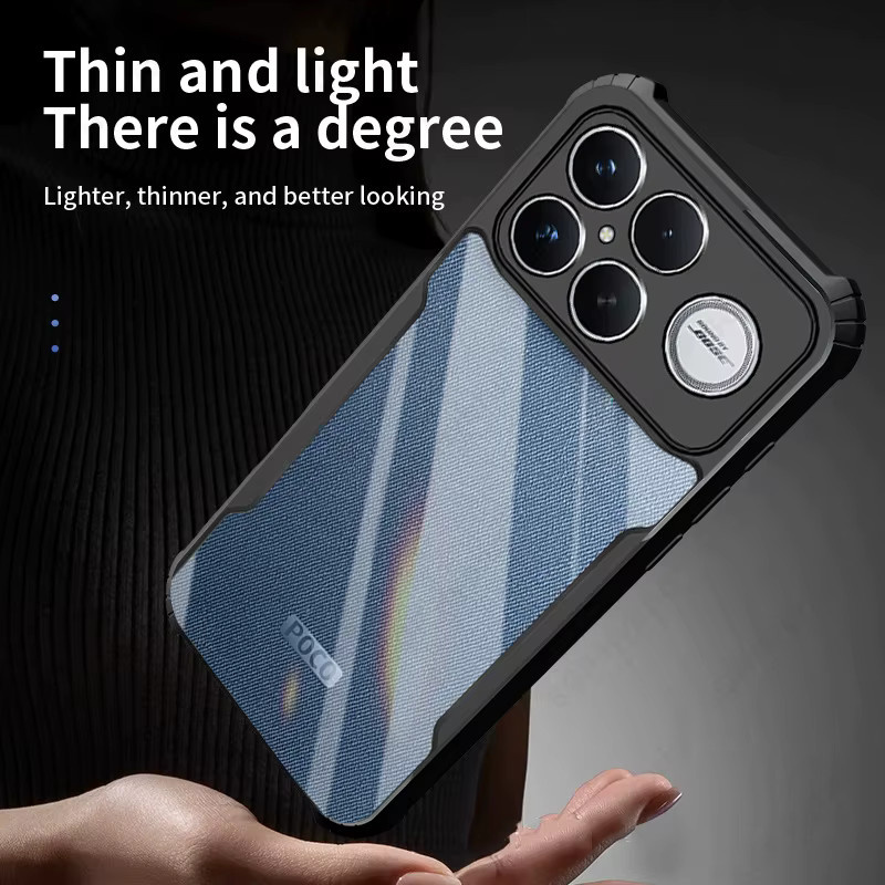 Xiaomi Poco F8 Ultra 5G Schutzhülle aus klarem Kristall-Acryl mit magnetischem Halterring in Transparent und Schwarz - Bild 2