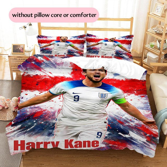 HAPPYDAYSET Harry Kane Muster Bettwäsche Set Multicolor, 1 Bettbezug und 2 Kissenbezüge, B/H: 140 x 200 cm - Bild 1