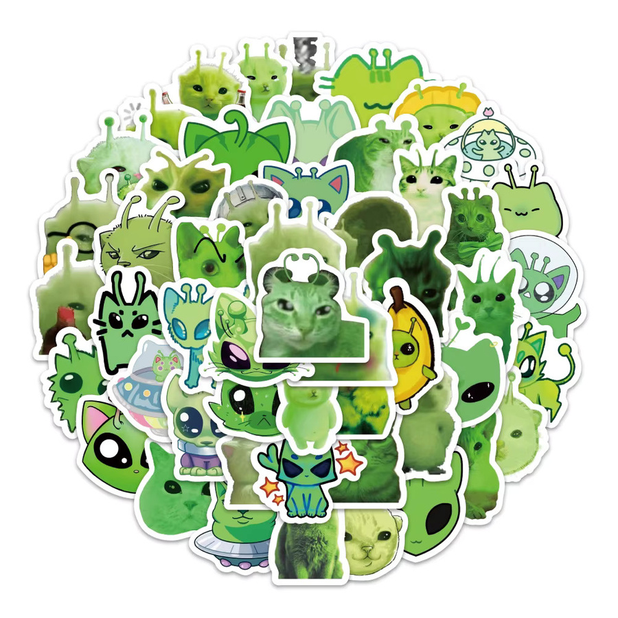 GOGOTU Alien-Katzen Cartoon-Graffiti-Aufkleber, 100-teiliges Set, multicolour - Bild 2