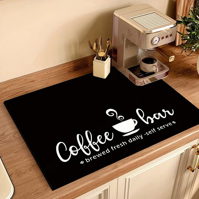 VIKAMA wasserabsorbierendes Kaffeemaschinen-Pad, rutschfest, Schwarz, B/T/H: 30 x 30 x 30 cm - Bild 1