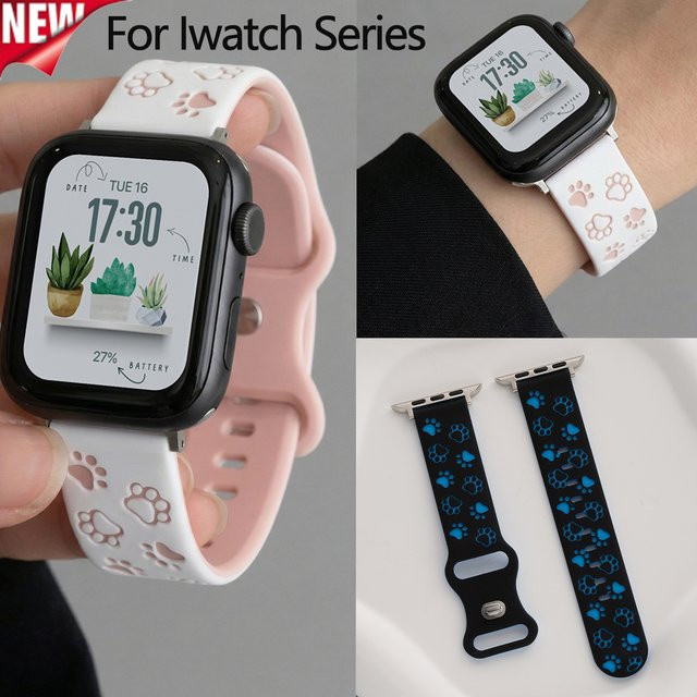 FancyWrist Uhrenarmband Silikon, Katzenpfoten, Zweifarbig - Bild 1