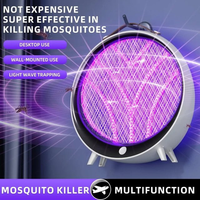 LINYILIGHT 2-in-1 Wiederaufladbare Mückenkiller-Lampe für Zuhause und Outdoor, Physikalisches Mückenabwehrmittel, Weiß - Bild 1