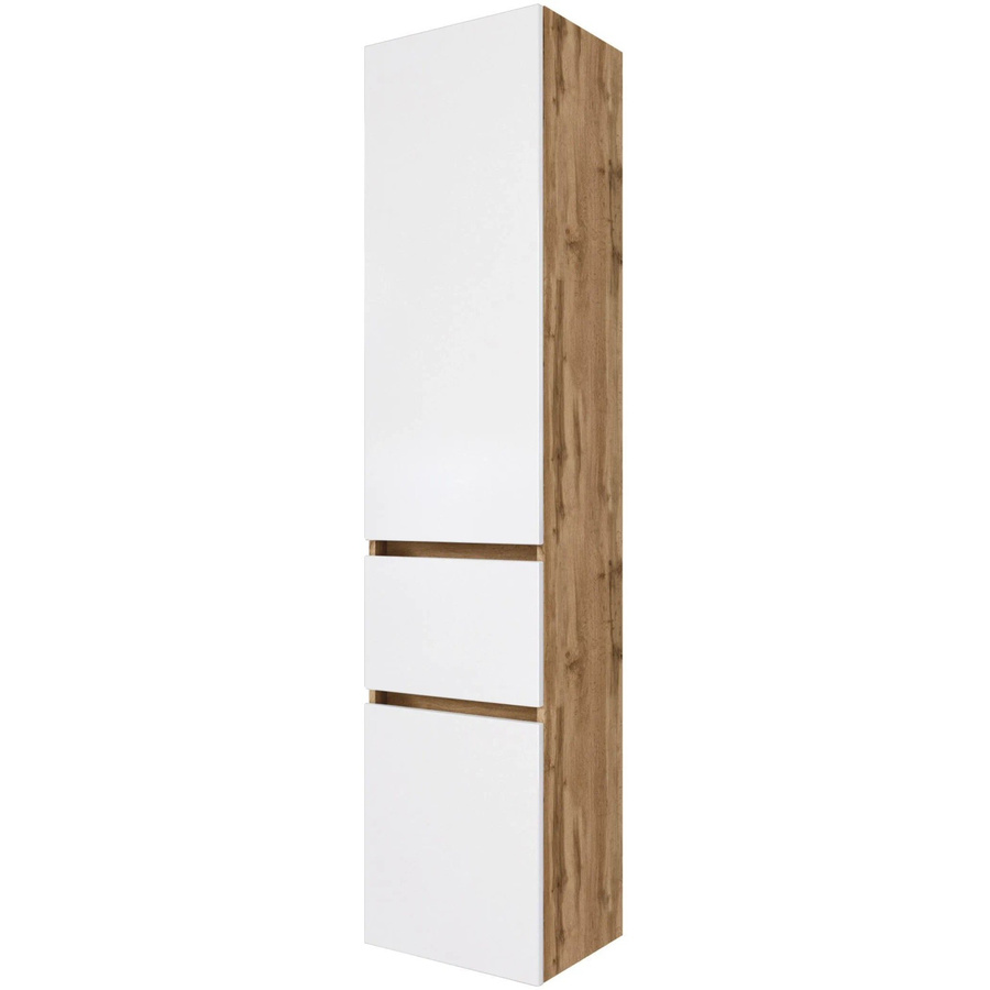 Held Möbel Hochschrank Bari in Matt Weiß-Wotaneiche mit Soft-Close-Türen, Breite: 40 cm, Tiefe: 35 cm, Höhe: 180 cm - Bild 2