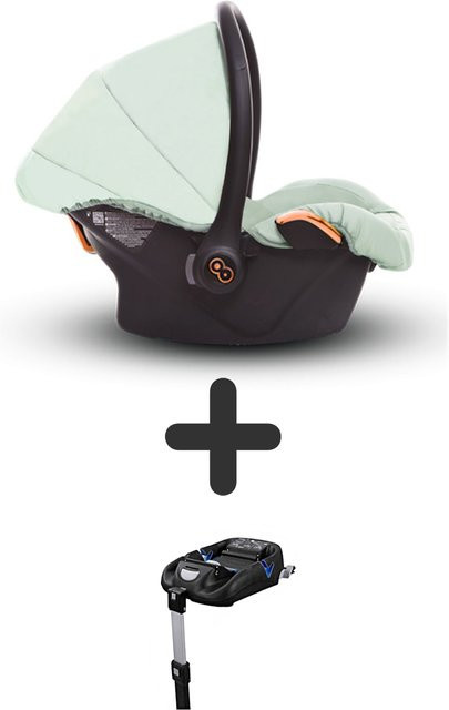 TPFLiving Babyschale Ultra Stoff in Mint und Roségold mit Isofix - Bild 1