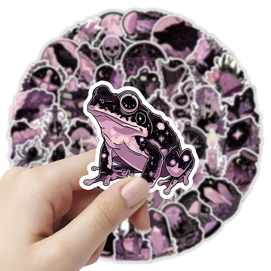 Charile Gothic Cartoon ästhetische Aufkleber, schwarz und rosa - Bild 2