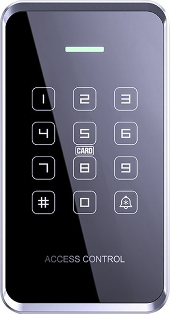 Asia-Teco NFC-RFID-Karten-Zugangskontrolltastatur mit Touchscreen, wasserdichtem Design und Hintergrundbeleuchtung, Dual-Frequenz-Wiegand-Lesegerät für bis zu 1000 Benutzer - Bild 1