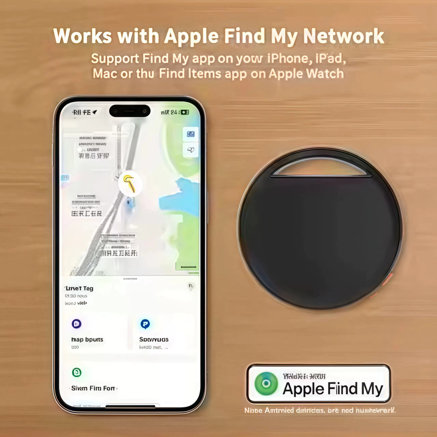 Lenovo Bluetooth GPS Tracker IPX5 Wasserdicht in Schwarz, kompatibel mit iOS Find My für Schlüssel, Haustiere und Gepäck - Bild 4
