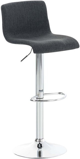 TPFLiving Barhocker Hope mit Metallgestell in Chromoptik und Stoffbezug in Dunkelgrau, Höhe: 110 cm, Breite: 39 cm, Tiefe: 36 cm - Bild 1