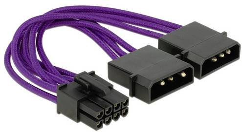 Delock Strom Anschlusskabel Violett, Länge: 0,15 m - Bild 1