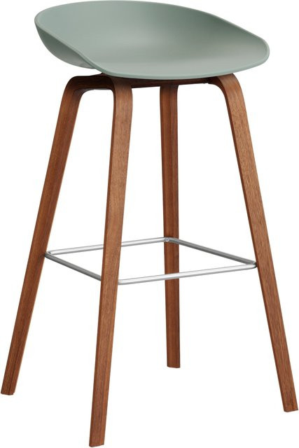 HAY About A Stool AAS 32 Hocker in Grün mit Eichenholz oder Walnussholz und Polypropylen - Bild 1