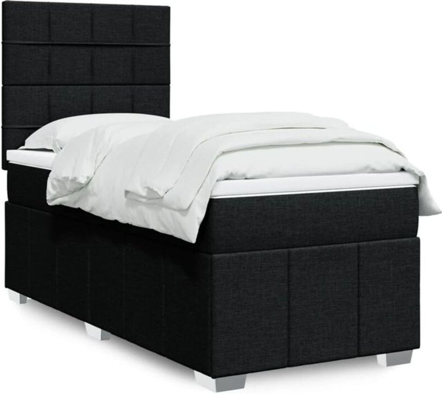 Boxspringbett mit Matratze von vidaxl in Schwarz aus Stoff, B/T: 100 x 200 cm - Bild 1