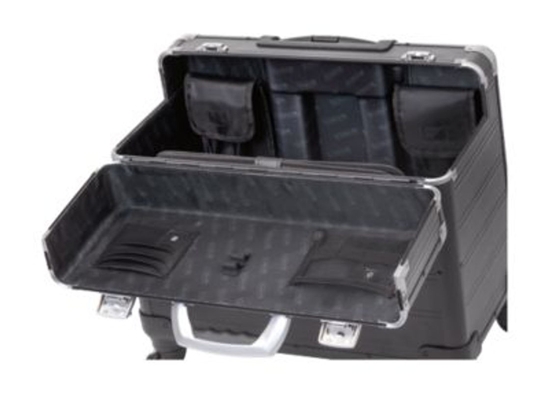 ALUMAXX Business Trolley PANDORA aus Aluminium in Mattschwarz mit Tragegriff und Rollen - Bild 3