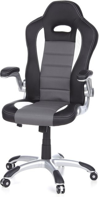 HJH OFFICE Gaming Stuhl GAME SPORT in Schwarz mit Armlehnen und Rollen - Bild 1