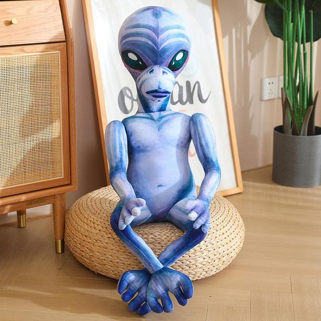 Kidsly Alien Plüsch Spielzeug Puppen, Grün Blau, 100cm, ab 14 Jahre - Bild 1