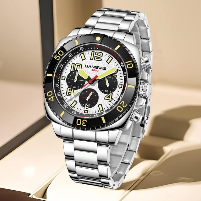 LIGE Armbanduhr Quarz, Edelstahl, Bicolor, Herren, Datum - Bild 1