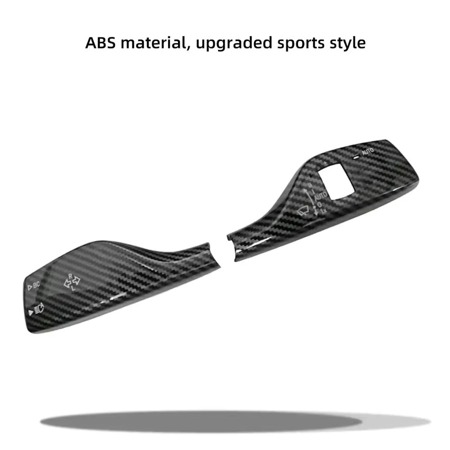 2er-Set Lenkrad Scheinwerfer- und Wischer-Schalter Abdeckung in Schwarz für BMW 1 2 3 4 5 7 Serie X1 X3 X4 X5 X6 X7 6 GT Z4 - Bild 3