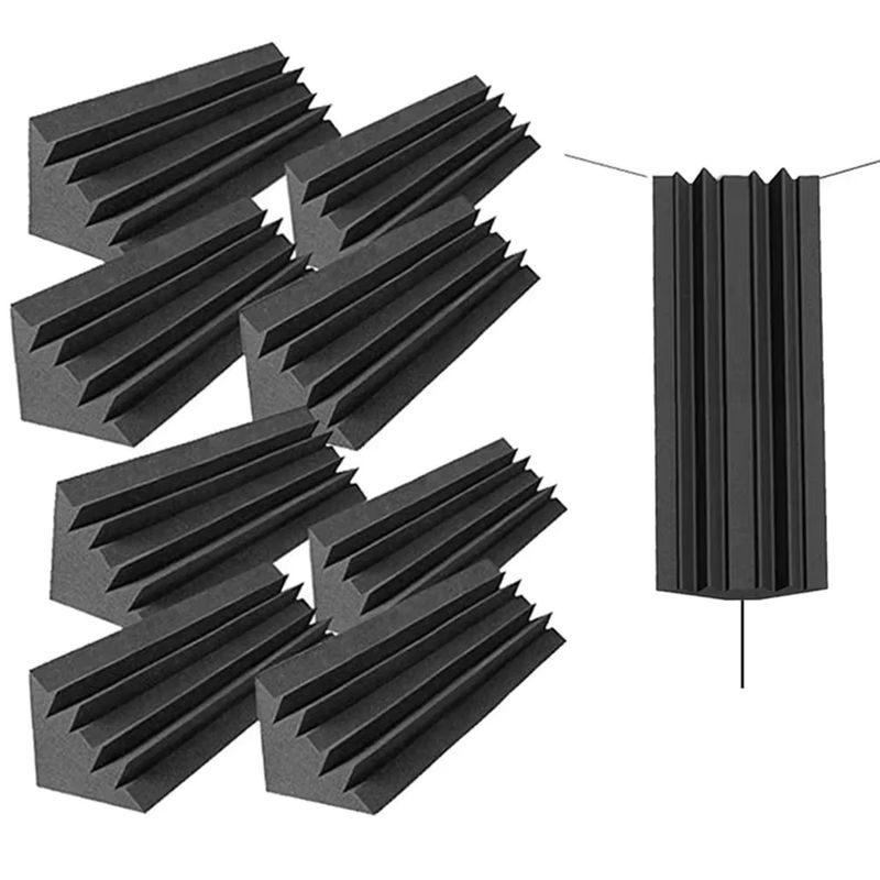 Acoustanker Akustik-Bassfalle Set aus hochdichtem Schaumstoff, 8 Stück, Schwarz, B/T/H: 12 x 12 x 48 cm - Bild 7